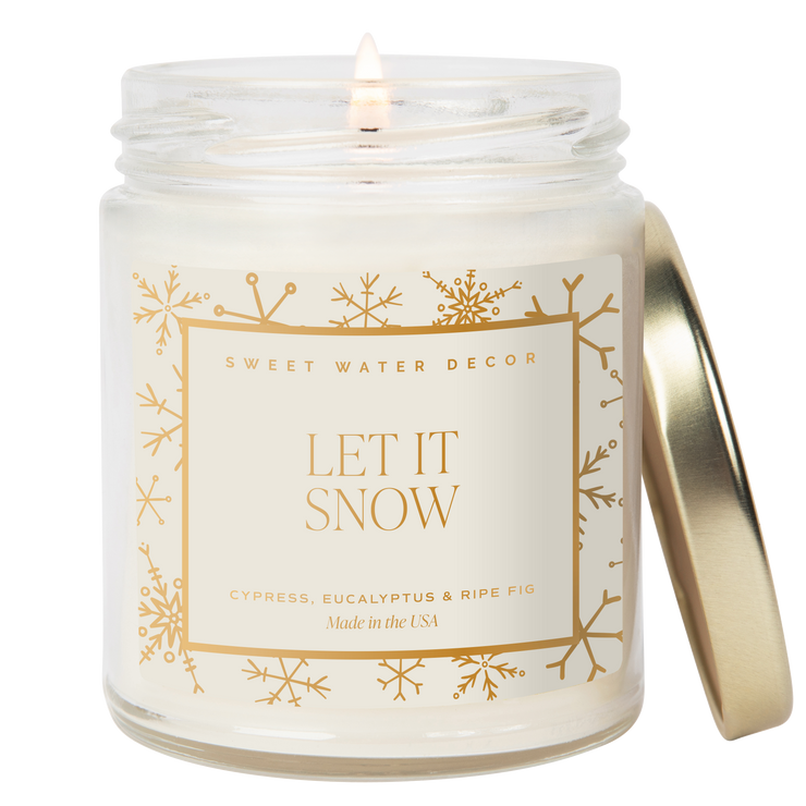 Let It Snow Soy Candle - Patterned 9 oz Clear Jar