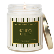 Holiday Cheer Soy Candle - 9 oz Patterned Clear Jar