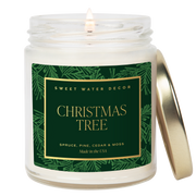 Christmas Tree Soy Candle - Patterned Clear Jar - 9 oz