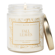 Fall Leaves Soy Candle - Patterned 9 oz - Clear Jar