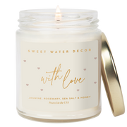 With Love Soy Patterned Candle - Clear Jar - 9 oz