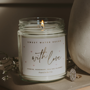 With Love Soy Patterned Candle - Clear Jar - 9 oz