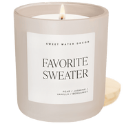 Favorite Sweater Soy Candle - Tan Matte Jar - 15 oz