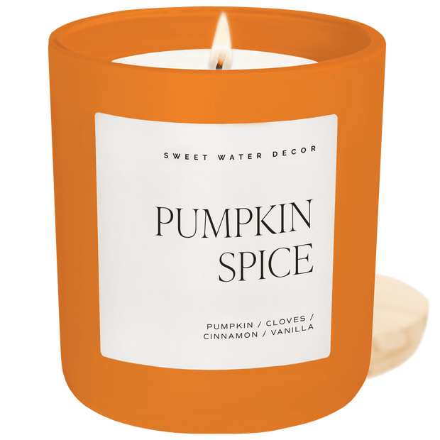 Pumpkin Spice Soy Candle - Orange Matte Jar - 15 oz
