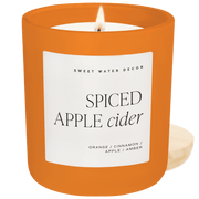 Spiced Apple Cider Soy Candle - Orange Matte Jar - 15 oz