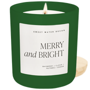 Merry and Bright Soy Candle - Green Matte Jar - 15 oz