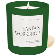 Santa's Workshop Soy Candle - Green Matte Jar - 15 oz (Merry and Bright)