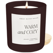 Warm and Cozy Soy Candle - Brown Matte Jar - 15 oz
