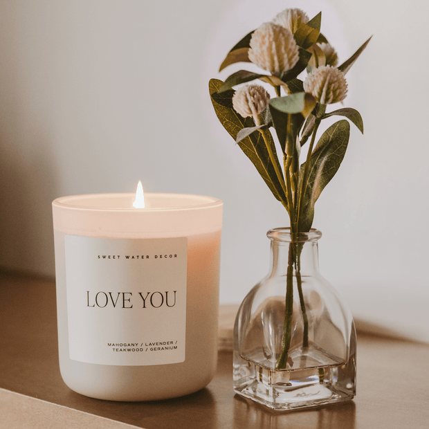 Love You Soy Candle - Tan Matte Jar - 15 oz