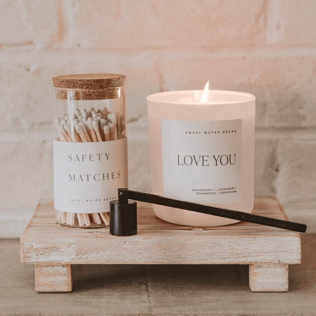 Love You Soy Candle - Tan Matte Jar - 15 oz