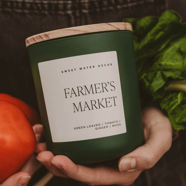 Farmer's Market Soy Candle - Green Matte Jar - 15 oz