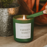 Farmer's Market Soy Candle - Green Matte Jar - 15 oz