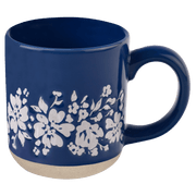 Blue Floral 14oz. Stoneware Coffee Mug