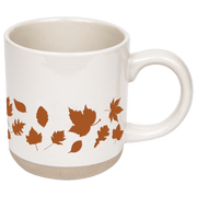 Orange Leaves 14oz. Cream Stoneware Coffee Mug
