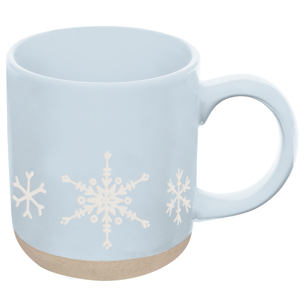 Snowflakes 14oz. Blue Stoneware Coffee Mug
