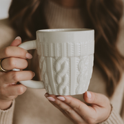 Cream Sweater 18oz. Figurine Coffee Mug