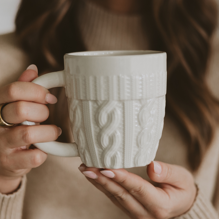 Cream Sweater 18oz. Figurine Coffee Mug
