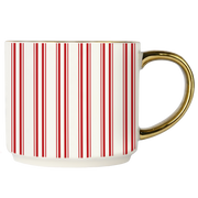 Red Stripe 14oz. Gold Handle Coffee Mug