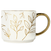 Gold Leaves 14oz. Gold Handle Coffee Mug