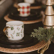 Holiday Greenery 14oz. Gold Handle Coffee Mug