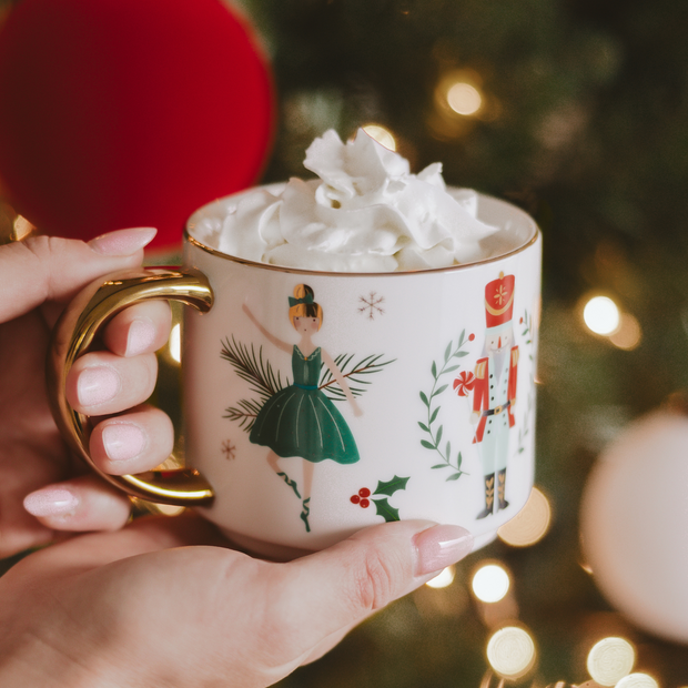 Nutcracker 14oz. Gold Handle Coffee Mug