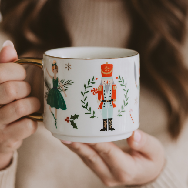 Nutcracker 14oz. Gold Handle Coffee Mug