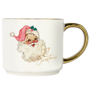 Vintage Santa 14oz. Gold Handle Coffee Mug