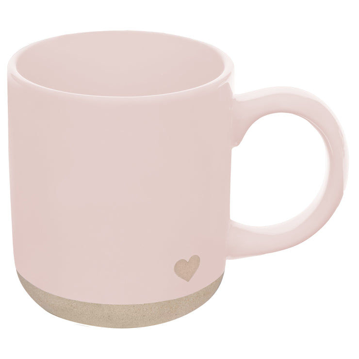 Pink Heart 14oz. Stoneware Coffee Mug