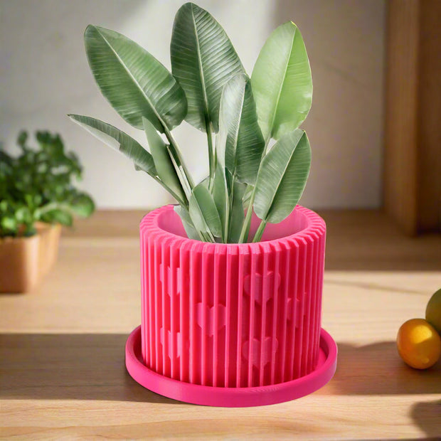 Modern Heart-Shaped Planter with Drainage & Saucer – Unique Valentine’s Day Gift for Plant Lovers, 3d Printed Planter Home Hosting Decor,