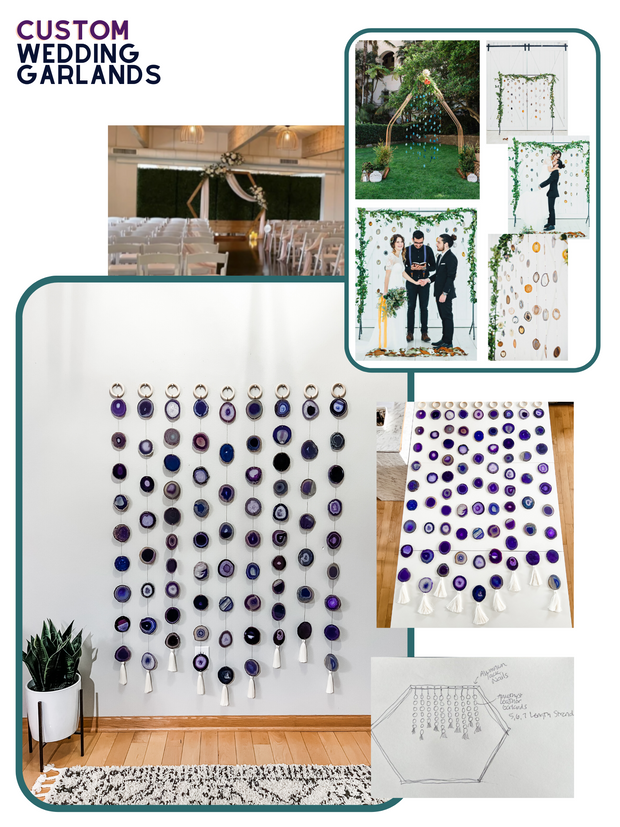 Custom Wedding Agate Garland Set – Handcrafted Boho Wedding Decor
