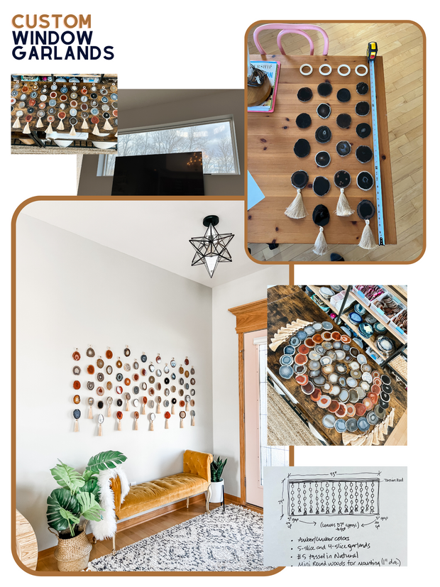 Custom Agate Garland – Made to Order Boho Wall Hanging Décor