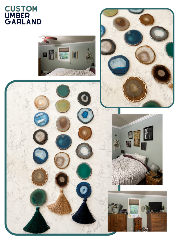 Custom Agate Garland – Made to Order Boho Wall Hanging Décor