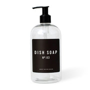 16oz Clear Plastic Dish Soap Dispenser - Black Label