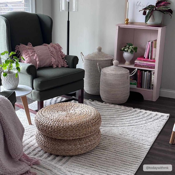 Dauin 3D Rainbow Area Rug with Tassels