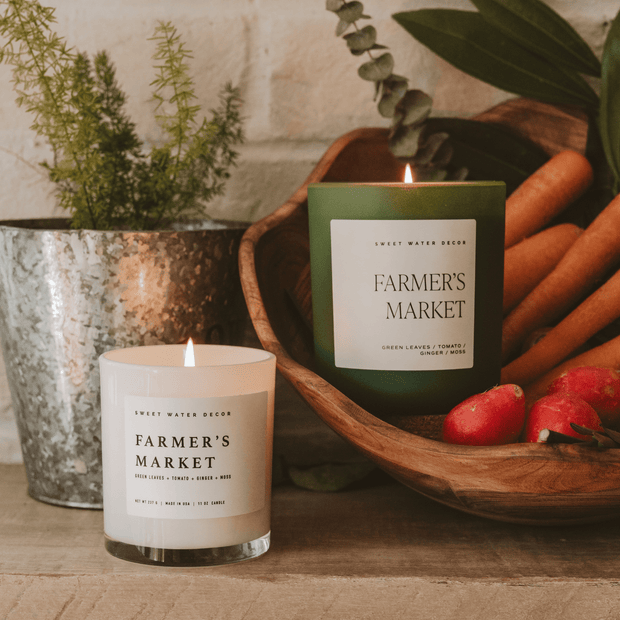Farmer's Market Soy Candle - Green Matte Jar - 15 oz