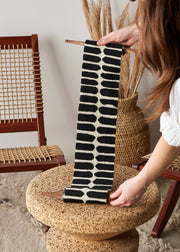 Flexibility Bogolan Wall Totem in Black with White Lines
