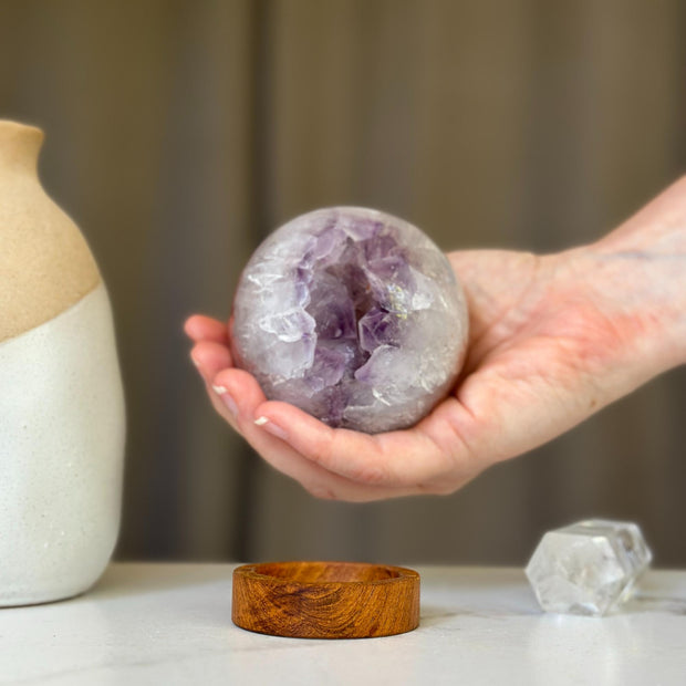 Amethyst Geode Sphere with Stand