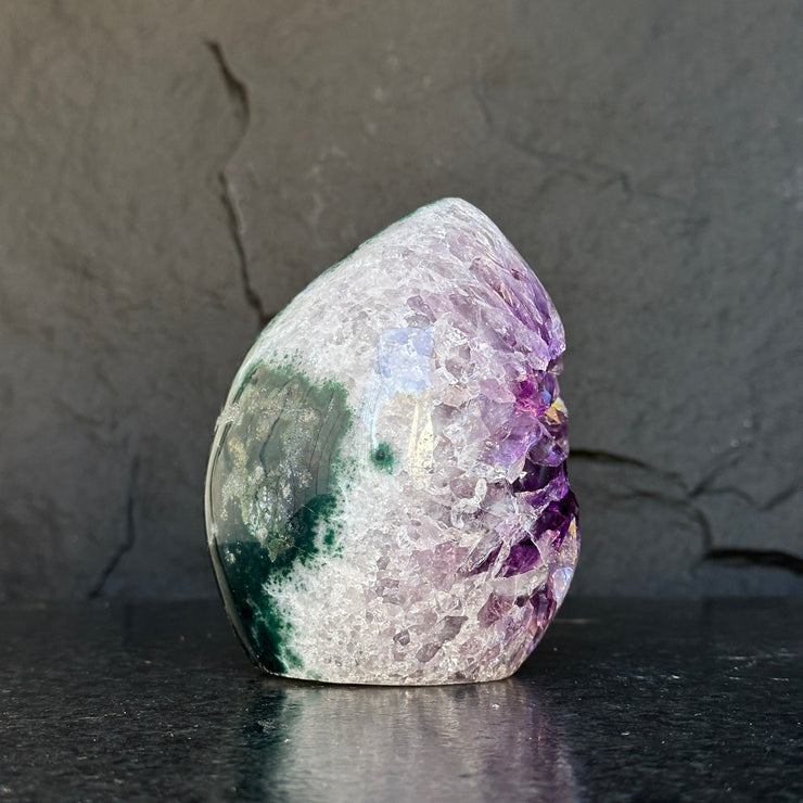 Crystal Geode, home decor with crystals, quartz and amethyst find, Amethyst with agate egg shaped