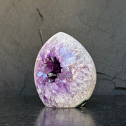 Crystal Geode, home decor with crystals, quartz and amethyst find, Amethyst with agate egg shaped