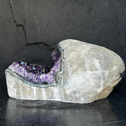 Amethyst with Shiny Crystals, Rare Geode in a strange shape with colorful agate layers, Unique find for collectors
