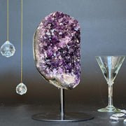 Amethyst Crystal Decor Piece, Galaxy Amethyst with metallic base included, Amethyst crystal for home decoration