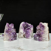 Amethyst geodes set on sale, Geode Crystals with Cut Base, 3 Lb set