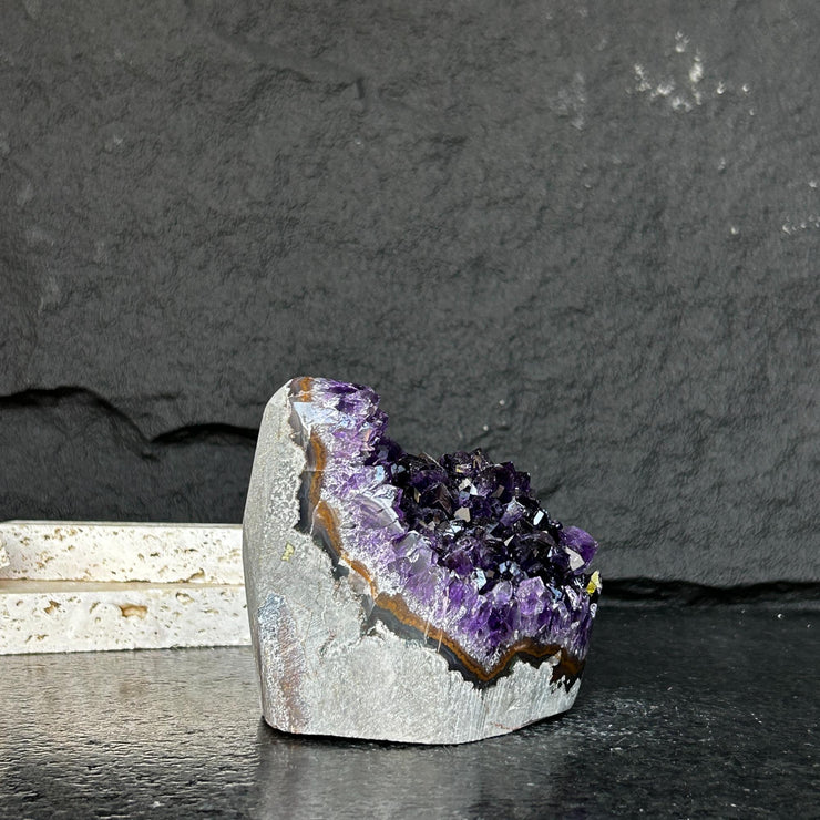 Large Amethyst geode, Unique crystal cluster with Agate formations