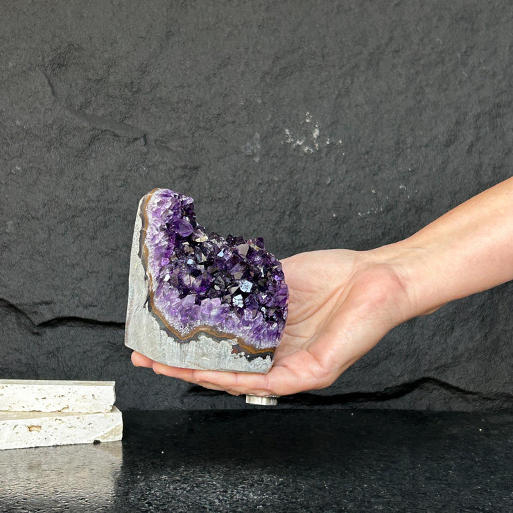 Large Amethyst geode, Unique crystal cluster with Agate formations