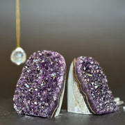 Amethyst point set of 2, amethysts for meditation altar, anxiety crystals