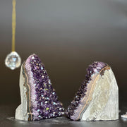 Amethyst point set of 2, amethysts for meditation altar, anxiety crystals