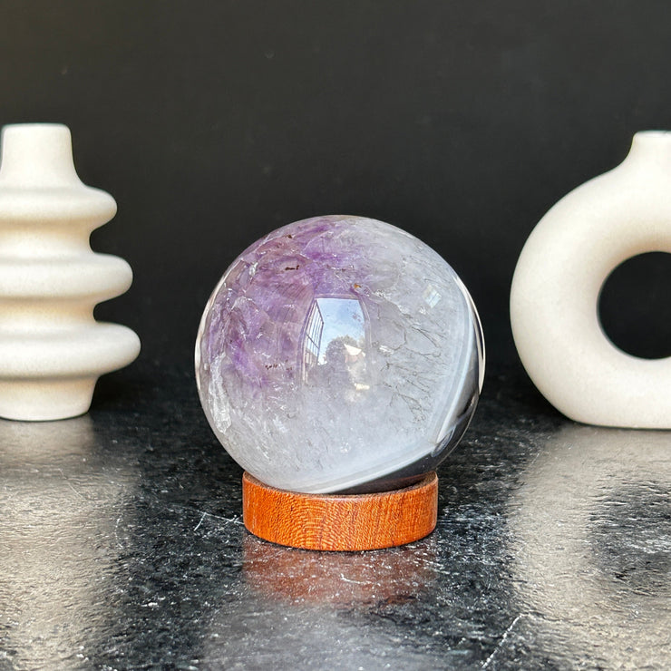 Amethyst sphere with agate layers, Crystal Ball 1 Lb, Large Agate sphere, Top quality crystal ball