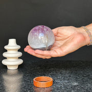 Amethyst sphere with agate layers, Crystal Ball 1 Lb, Large Agate sphere, Top quality crystal ball