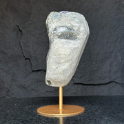 Large Amethyst Geode Crystal, Deep Purple Amethyst on modern gold stand