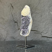 Natural Amethyst Geode, Galaxy Crystal on Metal Stand